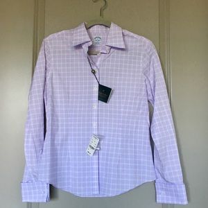 Brooks Brothers Women’s Purple Checked Shirt - Sz4